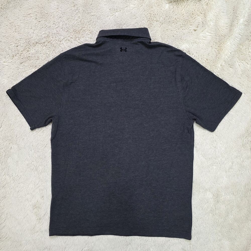 Men's Under Armour Heatgear Short Sleeve Gray Polo Shirt Loose Fit Size Large - Picture 3 of 6